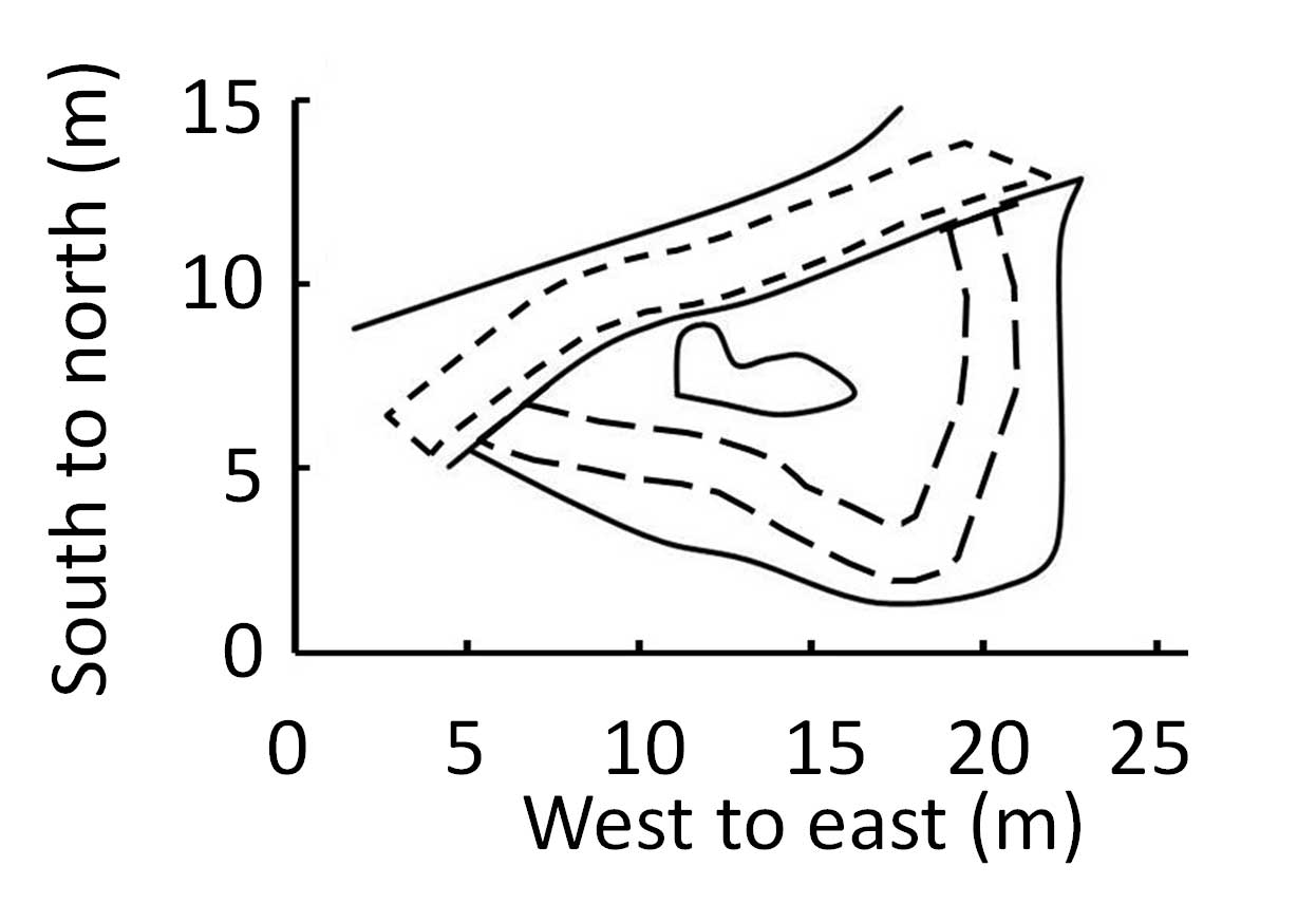 Contour map of the 1868 County Donegal event site